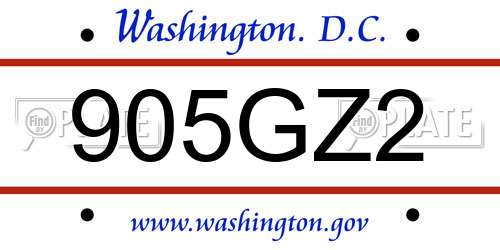905GZ2 District Of Columbia License Plate