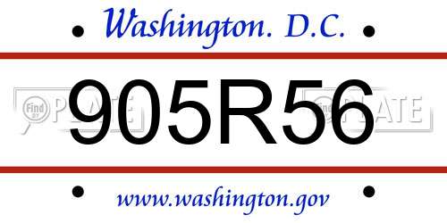 905R56 District Of Columbia License Plate