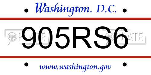 905RS6 District Of Columbia License Plate