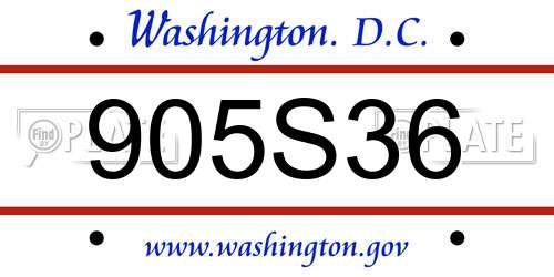905S36 District Of Columbia License Plate