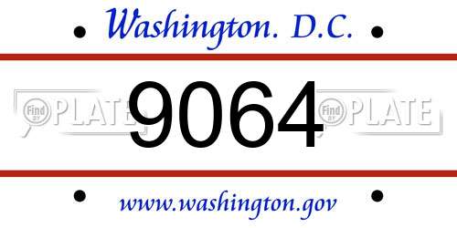 9064 District Of Columbia License Plate