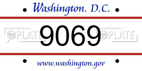 9069 District Of Columbia License Plate