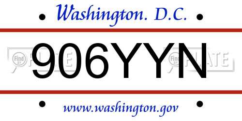 906YYN District Of Columbia License Plate