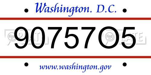 90757O5 District Of Columbia License Plate