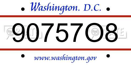 90757O8 District Of Columbia License Plate