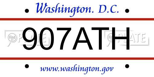 907ATH District Of Columbia License Plate