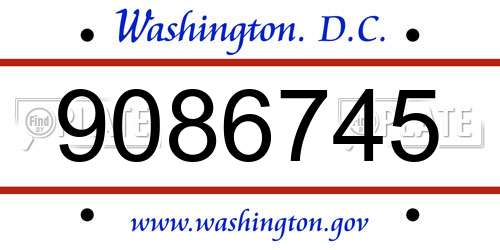 9086745 District Of Columbia License Plate