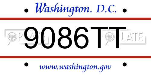 9086TT District Of Columbia License Plate