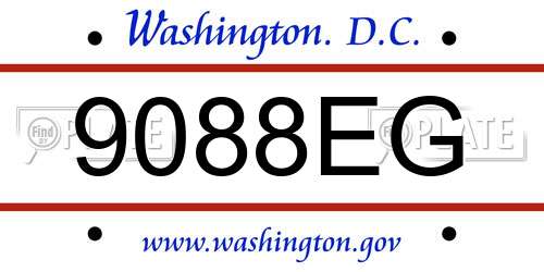 9088EG District Of Columbia License Plate