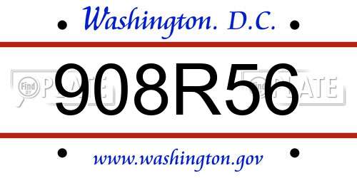 908R56 District Of Columbia License Plate