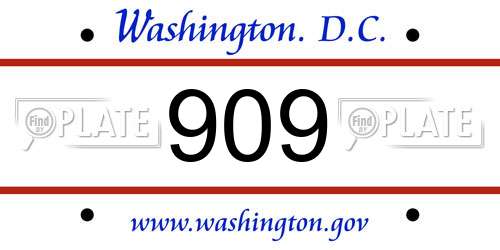 909 District Of Columbia License Plate