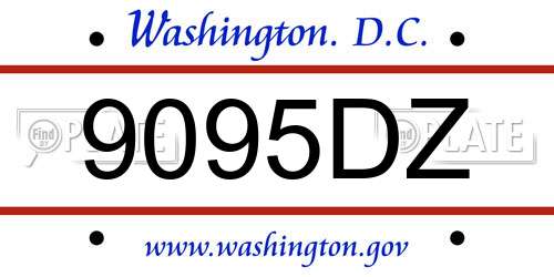9095DZ District Of Columbia License Plate