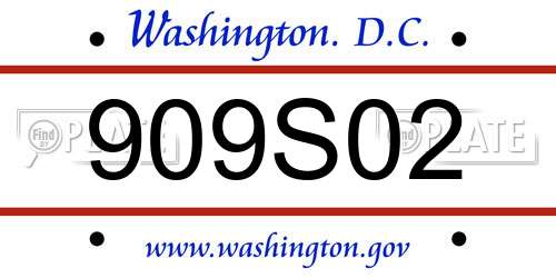909S02 District Of Columbia License Plate