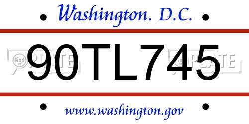 90TL745 District Of Columbia License Plate