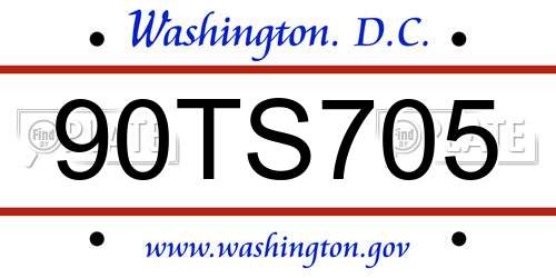 90TS705 District Of Columbia License Plate