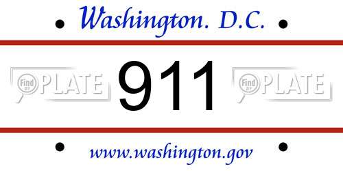 911 District Of Columbia License Plate
