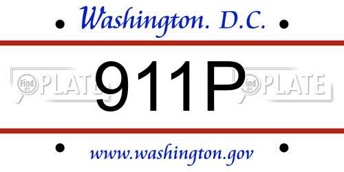 911P District Of Columbia License Plate