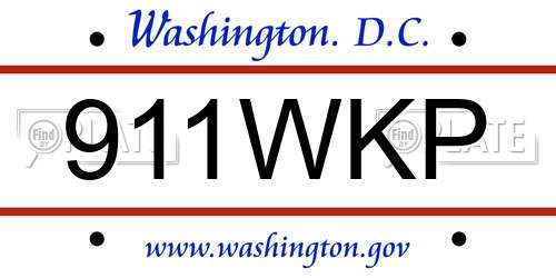 911WKP District Of Columbia License Plate