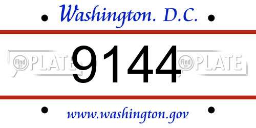9144 District Of Columbia License Plate