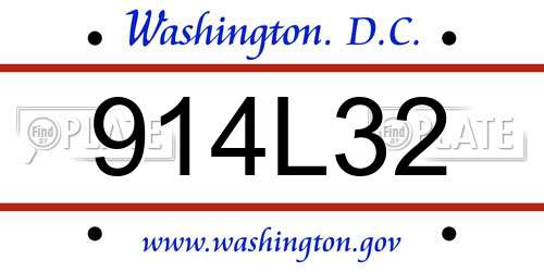 914L32 District Of Columbia License Plate