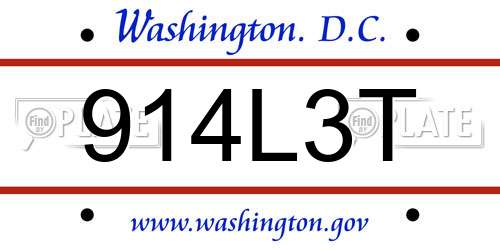 914L3T District Of Columbia License Plate