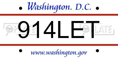 914LET District Of Columbia License Plate
