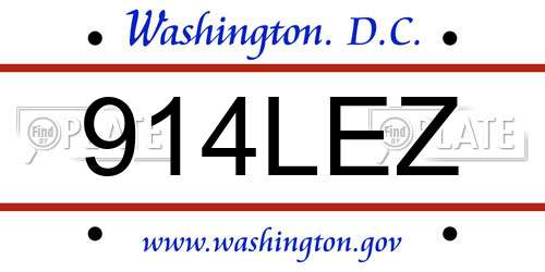 914LEZ District Of Columbia License Plate