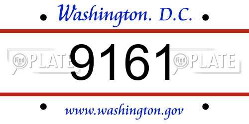 9161 District Of Columbia License Plate