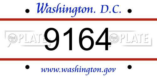 9164 District Of Columbia License Plate