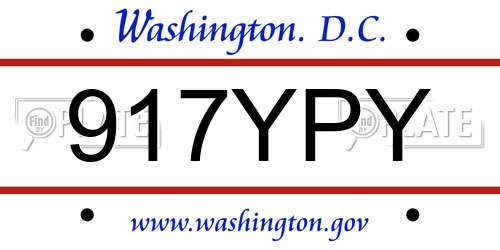 917YPY District Of Columbia License Plate