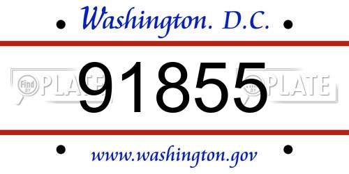 91855 District Of Columbia License Plate