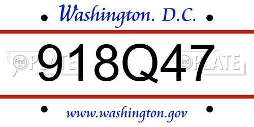 918Q47 District Of Columbia License Plate