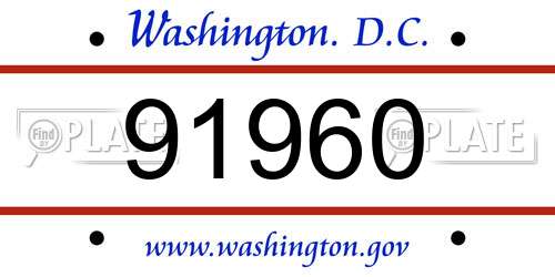 91960 District Of Columbia License Plate