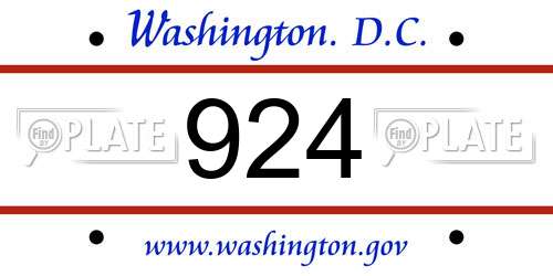 924 District Of Columbia License Plate
