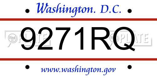 9271RQ District Of Columbia License Plate