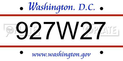 927W27 District Of Columbia License Plate