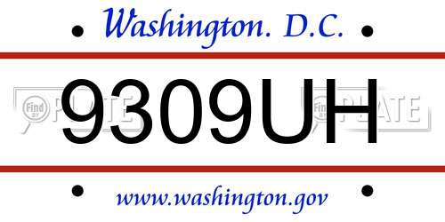 9309UH District Of Columbia License Plate