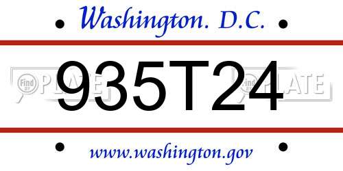 935T24 District Of Columbia License Plate