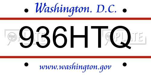 936HTQ District Of Columbia License Plate