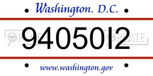 94050I2 District Of Columbia License Plate