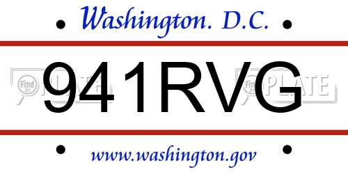 941RVG District Of Columbia License Plate