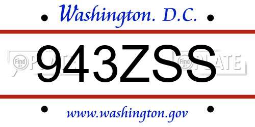 943ZSS District Of Columbia License Plate