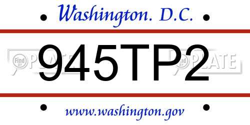 945TP2 District Of Columbia License Plate