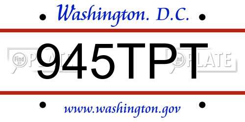 945TPT District Of Columbia License Plate