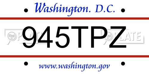 945TPZ District Of Columbia License Plate