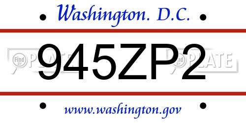 945ZP2 District Of Columbia License Plate