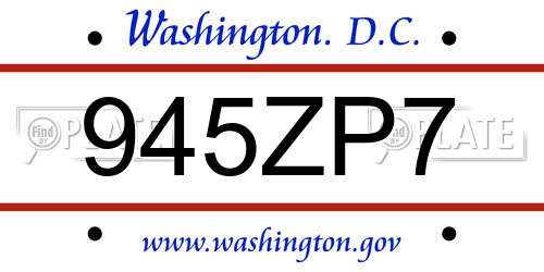 945ZP7 District Of Columbia License Plate