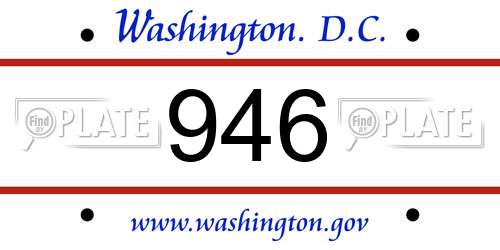 946 District Of Columbia License Plate