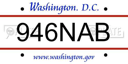 946NAB District Of Columbia License Plate
