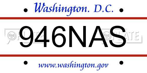 946NAS District Of Columbia License Plate